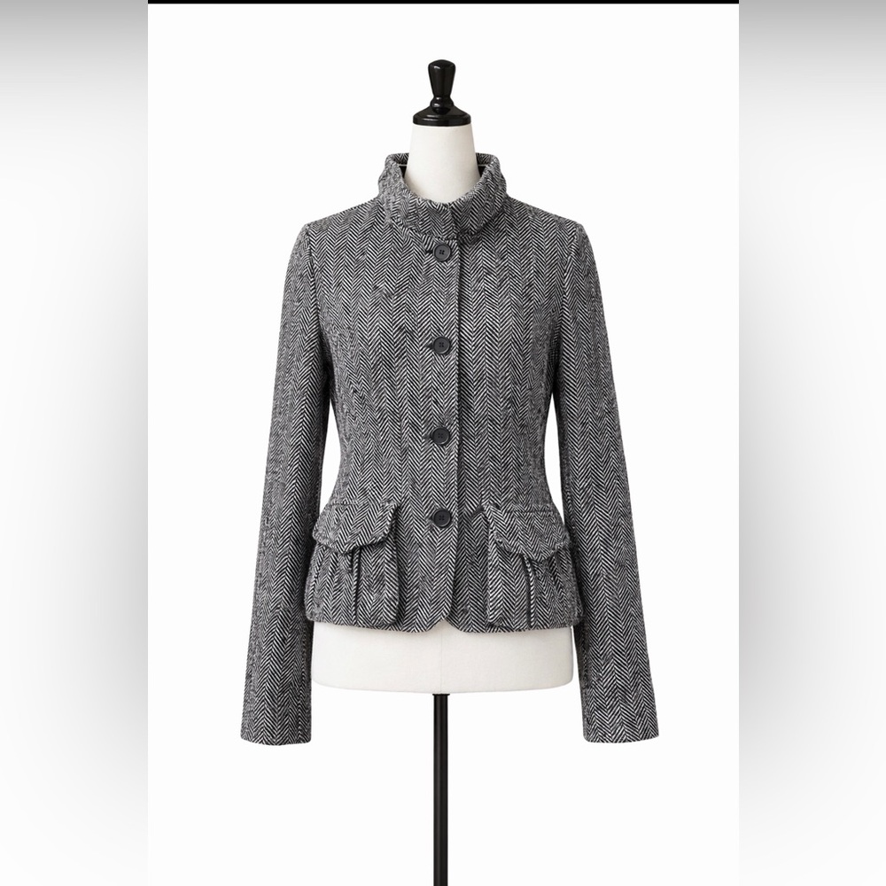 Ralph Lauren Collection Cashmere Herringbone Jacket Sz 6 Purple label Luxury